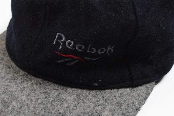 vintage REEBOK hat black gray wool cap hipster on… - image 3