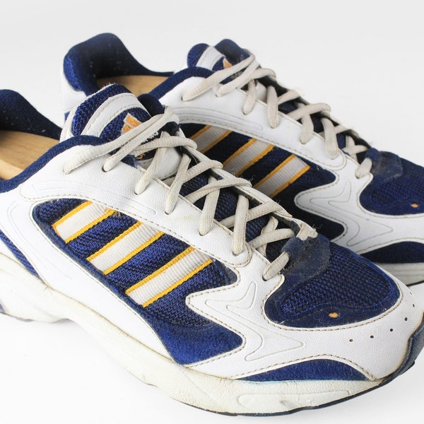 vintage ADIDAS Grind Sneakers Size EUR 40 authentic sneakers rare retro athletic shoes 90's classic sport trainers white navy blue shoes