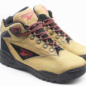vintage REEBOK Sneakers Women&#39;s US 8.5 authentic athletic shoes rare retro sport 90&#39;s casual streetwear trainers classic beige black