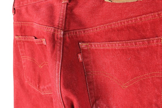 vintage LEVIS 501 JEANS authentic red Jean Pants … - image 6