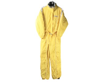 Traje de esquí vintage ELLESSE, talla M de mujer. Auténtico. Chaqueta, mono, ropa deportiva, amarillo, estilo retro de los 90, ideal para el invierno.