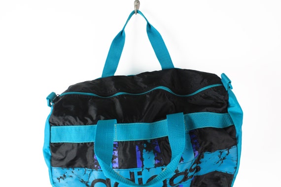 vintage ADIDAS Duffel travel bag black blue sport… - image 4