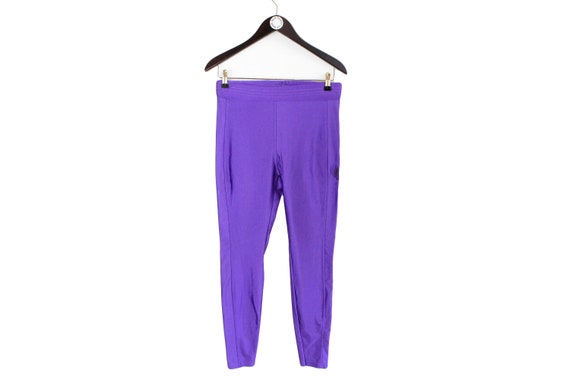 Vintage ADIDAS Women's Leggings Pants Size L Authentic Sport Fitness  Trousers Retro 90's Athletic Hype Light Wear Purple Bright Pilates 