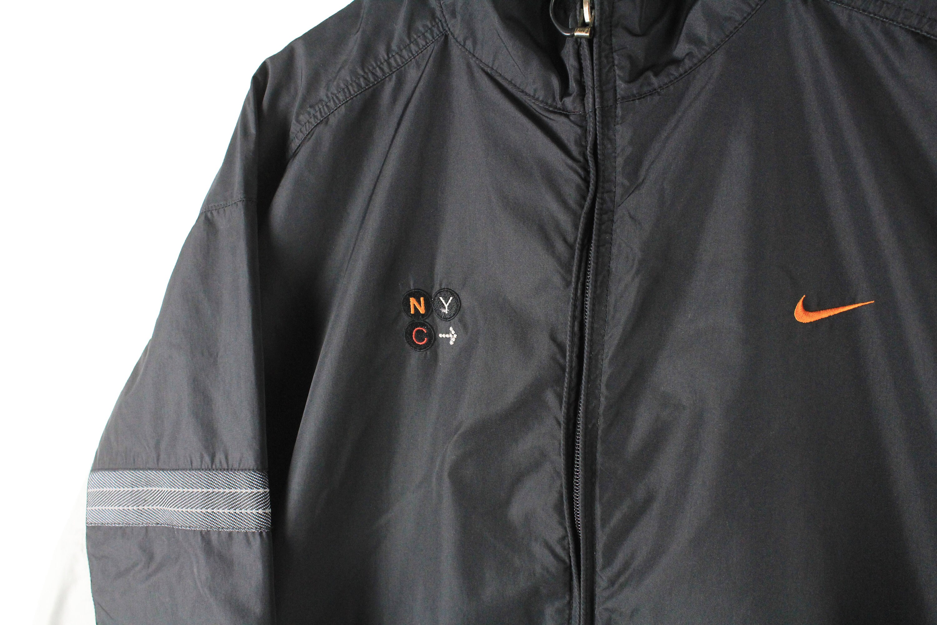 Vintage NIKE NYC Track Jacket Size L Black Small Logo Retro