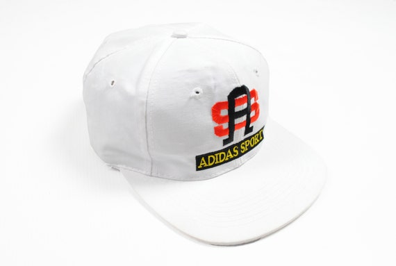 vintage ADIDAS Sport Big Logo cap white athletic … - image 1