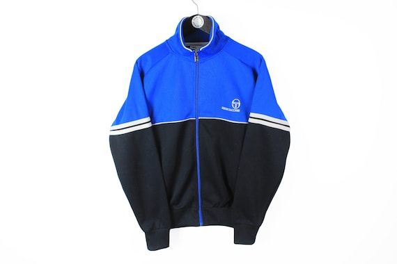 Vintage SERGIO TACCHINI Track Jacket Size M Authentic Blue Black