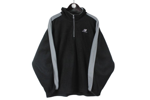 Vintage NEW BALANCE Pull polaire 1/4 zip homme Taille XL devant