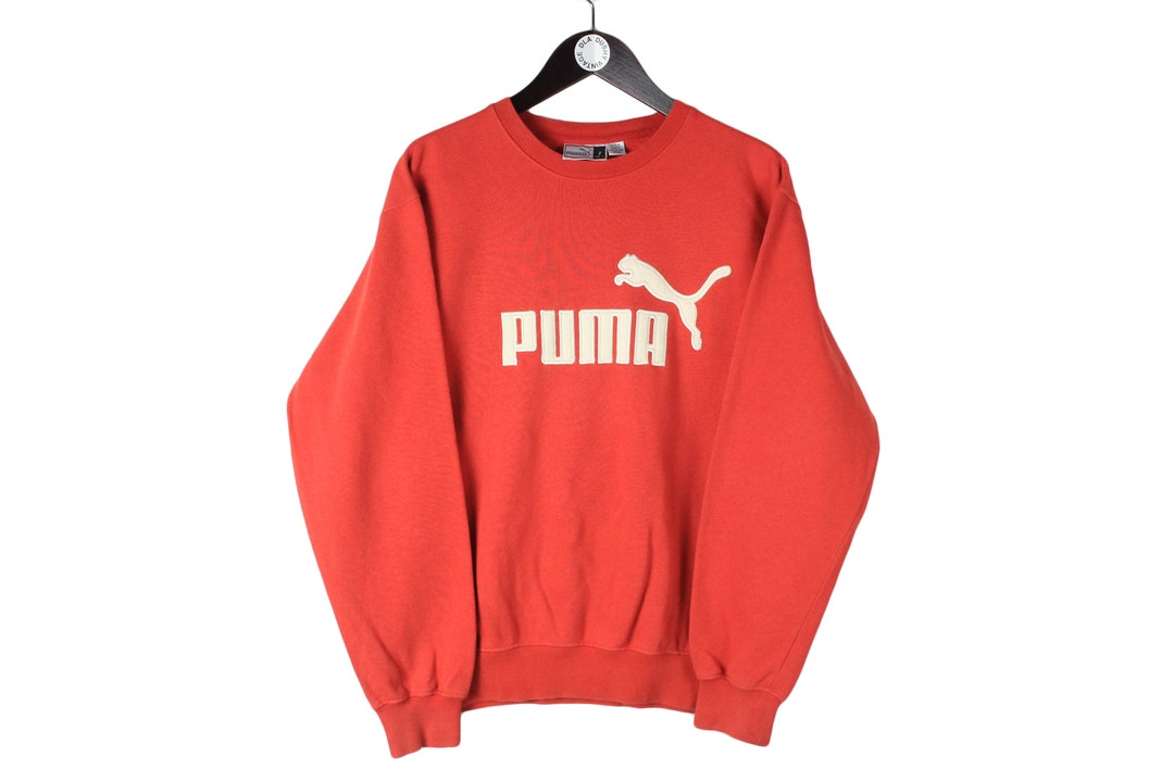 Vintage PUMA Sweatshirt Authentic Red Pullover Size M Men's