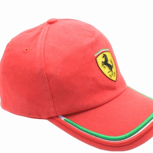 vintage FERRARI Cap Michael Schumacher big logo 00s collection One Size classic Big logo red Hat retro race team F1 racing Formula 1