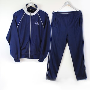 vintage KAPPA tracksuit Size M retro hipster sport Italy clothing rave 90s 80s authentic rare men&#39;s streetwear navy blue big logo sportswear