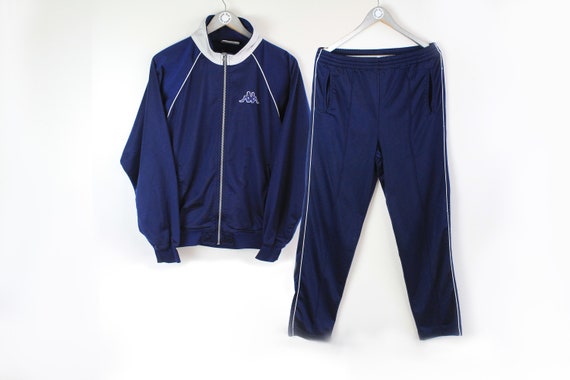Vintage KAPPA Tracksuit Size M Retro Sport Italy Clothing Rave 90's Jacket  and Pants Authentic Suit Men's Streetwear Navy Sportswear Logo 