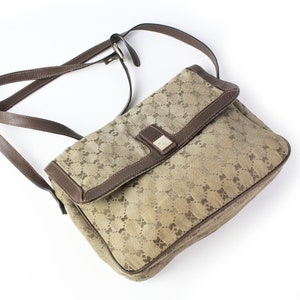 vintage NINA RICCI Bag monogram Crossbody rare authentic Canvas beige 90&#39;s 80&#39;s retro style handbag shoulder bag every day