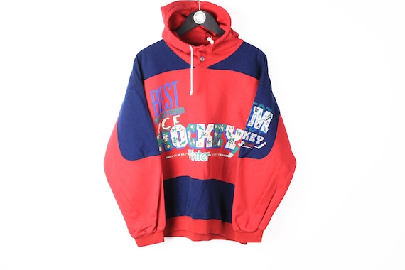 vintage  HOCKEY Hoodie sport big logo oversize au… - image 1