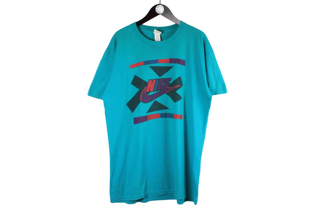 Vintage NIKE Tshirt Big Logo Authentic Blue Cotton Athletic Rave Tee — free download