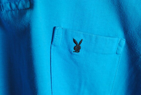 vintage PLAYBOY Polo T-Shirt blue Size S men's sm… - image 3