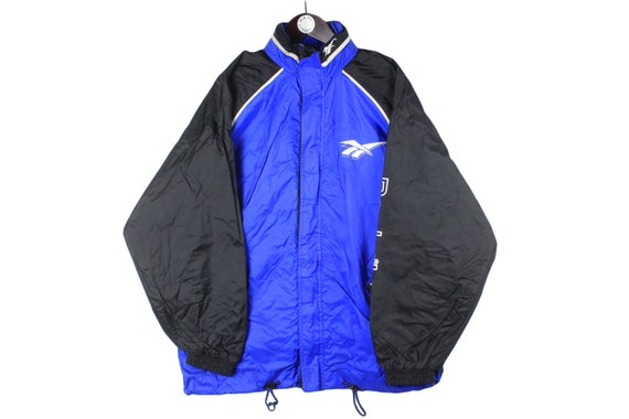 vintage REEBOK jacket black blue Size L/XL men's … - image 1