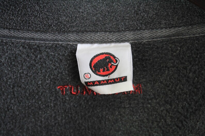 vintage MAMMUT Fleece Snap Button Sweater men's Size XL gray authentic 90s rare retro small logo winter outdoor sport athletic oversize image 4