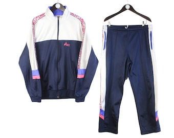 トップス 00's asics Track Jacket Pants Setup Y2K Vintage Asics 2000s Tracksuit Sportswear Jumpsuit Complete