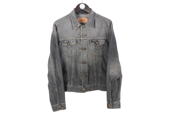 Oversize Jeansjacke Damen Jeans Jacke Grau Vintage LEVIS
