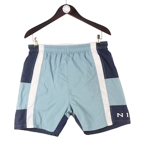 Shorts de baño NIKE vintage talla M, ropa deportiva auténtica de los años 90, short deportivo, ropa deportiva, atuendo deportivo relajado de estilo veraniego, ropa urbana azul