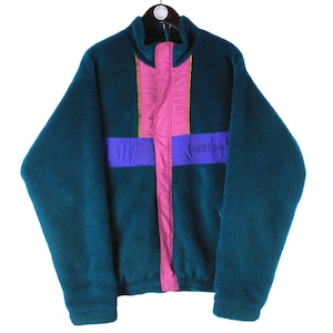 vintage HELLY HANSEN Fleece Sweater oversize men&#39;s Size XL authentic mountains ski rare retro green winter 90s full zip outdoor streetwear