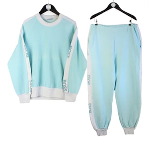 vintage HUGO BOSS Sport Suit Sweatshirt + Sweatpants Size women&#39;s L retro sport clothing rave 90&#39;s authentic athletic crewneck jumper pants