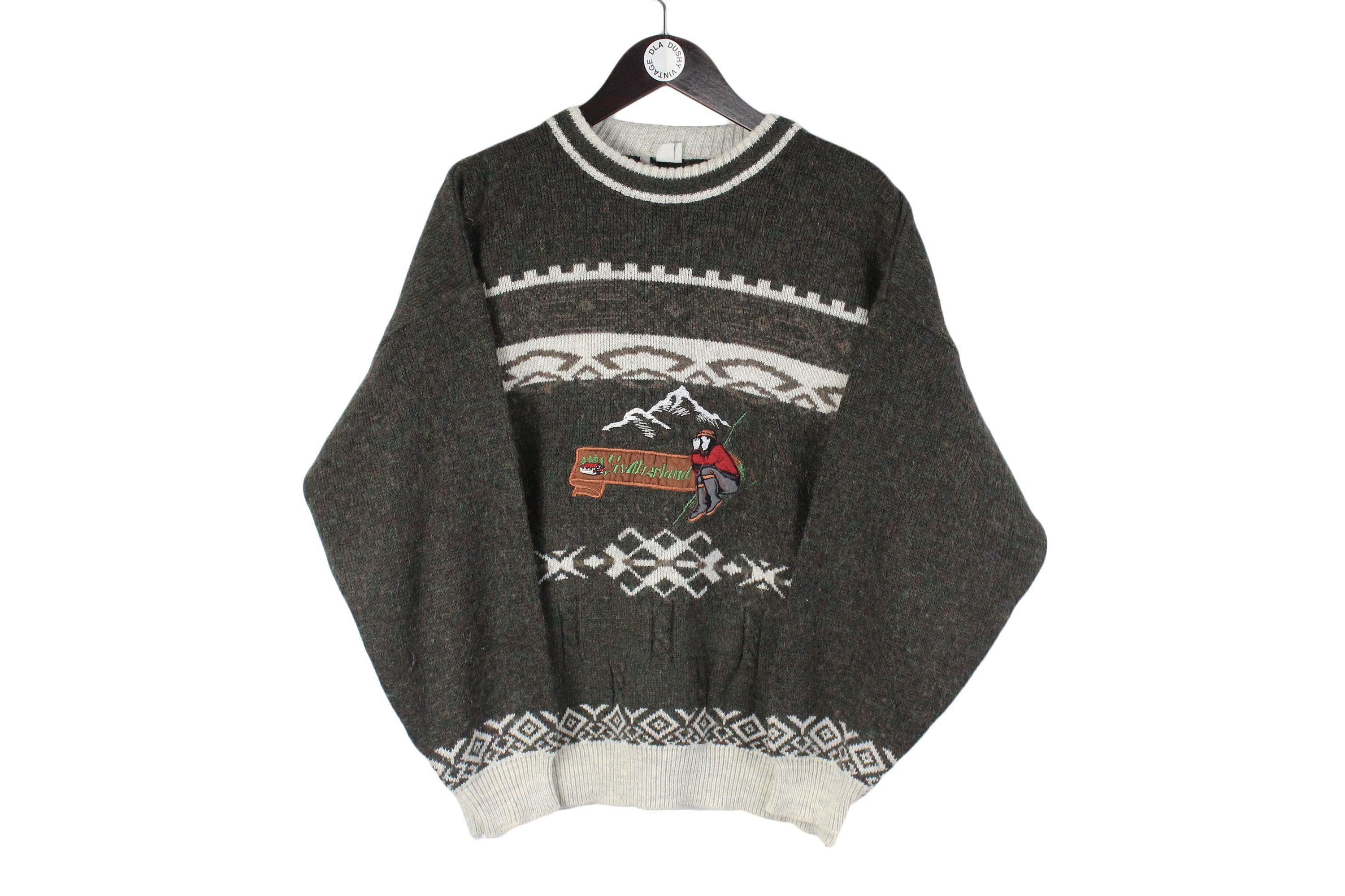 Clothing Mens Clothing Jumpers Pullover Jumpers Vintage 80s Grey Roll Neck Sweater Turtleneck Jumper Mens Knitwear Preppy Sweater Apres Ski Sweater Aztec Pattern Polo Neck Top 1980s Knit 
