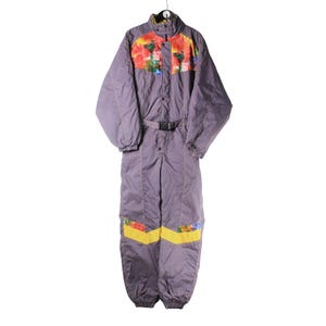 vintage SKI SUIT size M authentic Jumpsuit purple Coveralls 90s retro outdoor winter outfit mountains style suit skiing wear