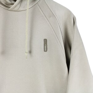 Vintage NIKE Hoodie Storlek S Herr Autentisk Basic Sport Beige Tröja med Liten Logotyp Oversize Passform Retro Streetwear 00-90-tals Hoodie bild 4