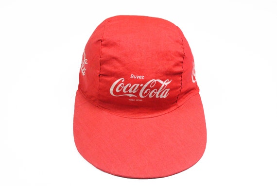 vintage COCA-COLA Bicycle Cap One Size red white … - image 3