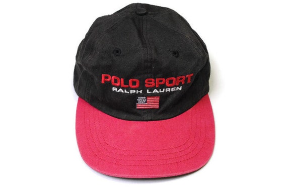 Vintage POLO SPORT Ralph Lauren Baseball Cap Hat 90s Black Big - Etsy 即納/在庫有り POLO 90's SPORT USA in MADE cap Tracker キャップ