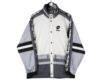 【サッカー】 90'sロットlotto ITALIA ナイロンパーカー Vintage Lotto Italia Jacket Adult Medium Team Lined Warmup