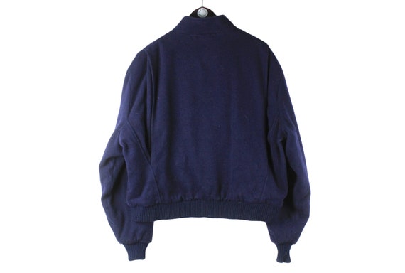 vintage WOOLRICH Jacket Size XL navy blue wool me… - image 2