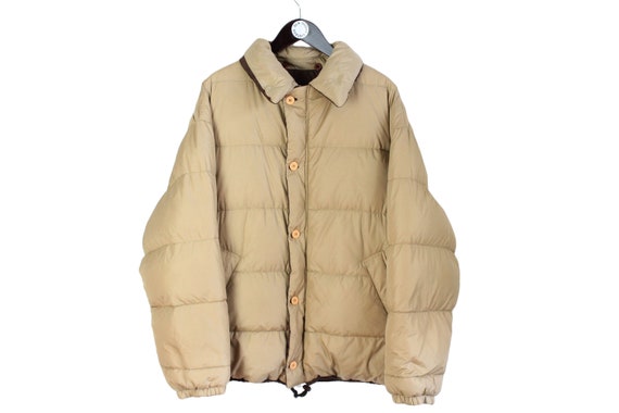 Vintage Dolce \u0026 Gabbana Double Sided Puffer Jacket Men's Authentic Size XL Oversize Luxury Italy Rare Winter Coat Full Zip Brown Item 90s