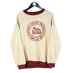 vintage KENTUCKY State University Sweatshirt 80s beige college style Size S retro authentic top high school jumper big logo crewneck wear