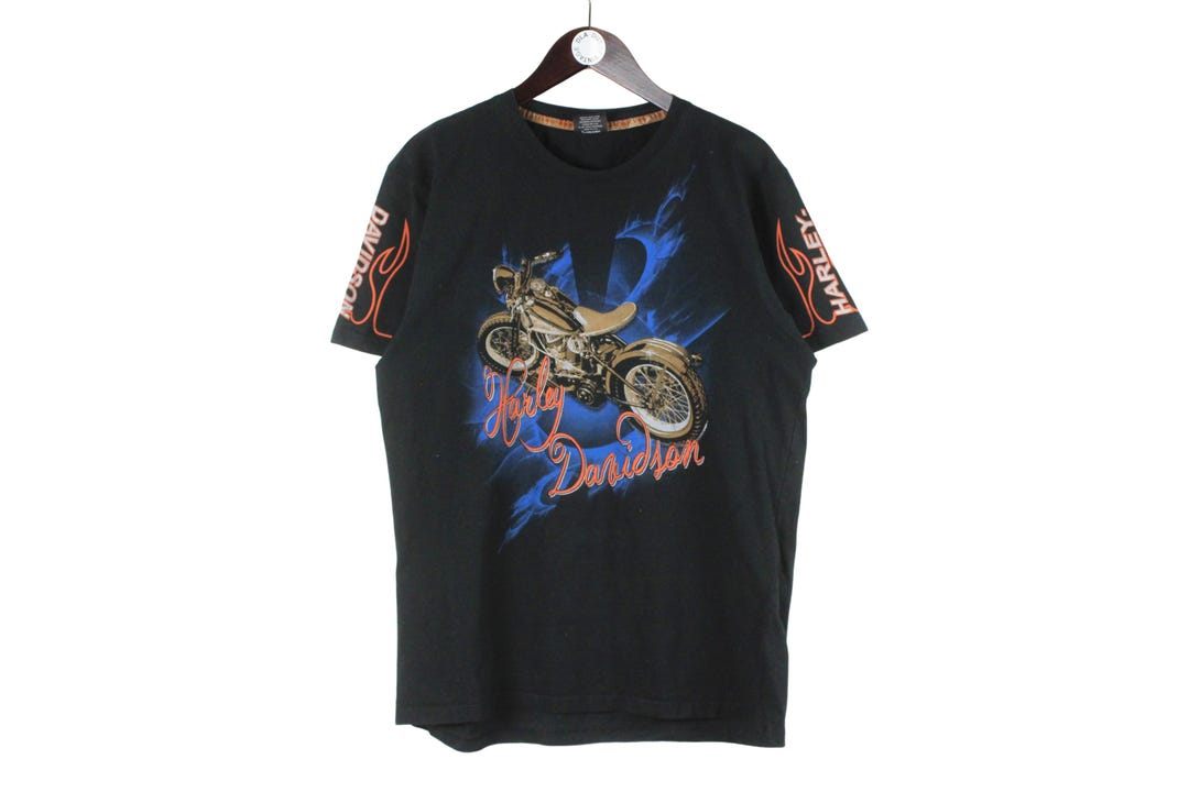 00'S Harley-Davidson Motorcycle Bike T-shirt Men's XL size cotton black type Vintage Second Hand main image 1