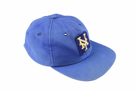 Vintage New York Cap Big Logo Hat MLB Team One Size Blue Retro 
