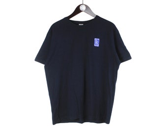 Vintage Rolls Royce Polo T-Shirt coton bleu pour hommes taille M petit logo authentique course équipe rare rétro des années 90 luxe voiture de sport tee-shirt de course