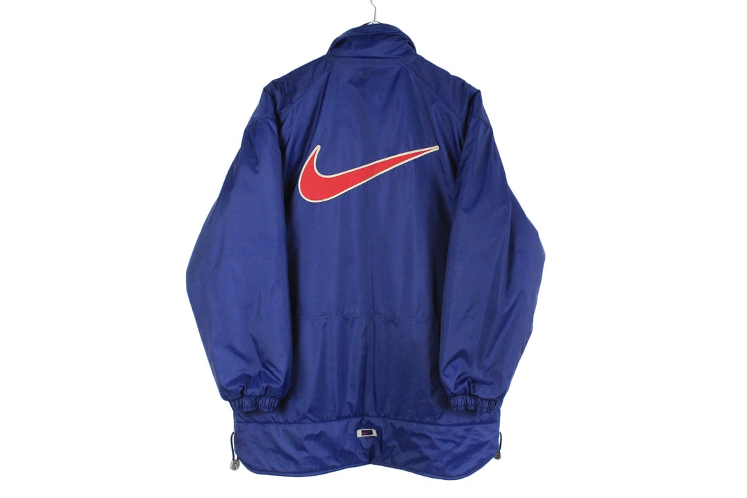 Vintage NIKE Big Logo Swoosh Authentic Jacket Size S Blue Red - Etsy