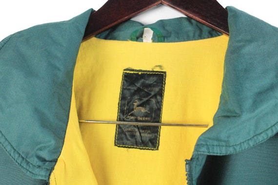 Vintage JOHN DEERE Jacket Green Men's Size L Small Logo Authentic