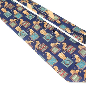 vintage Salvatore Ferragamo Tie silk luxury pattern necktie retro 90&#39;s gift for him accessories classic authentic style animal print