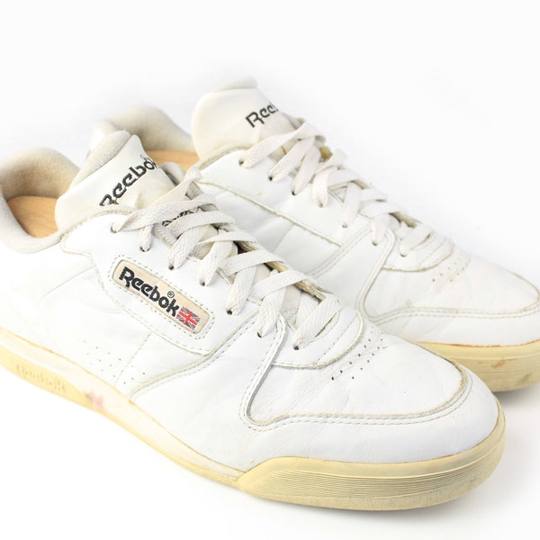 vintage REEBOK Sneakers Size US 9 men's authentic athletic shoes rare retro sport 90's casual classic tennis style streetwear trainers white