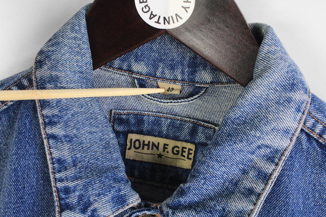 Vintage John F Gee Authentic Denim Button Jacket Size 43 Mens | Etsy
