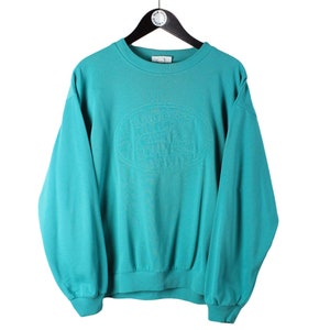 vintage LACOSTE CHEMISE sweatshirt Size M mens green cotton streetwear retro rave hipster wear authentic 90s big logo sweater made in France