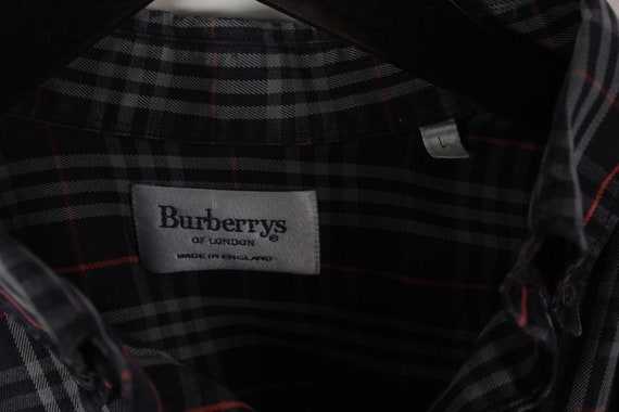 vintage BURBERRYS shirt plaid Size L authentic ra… - image 5