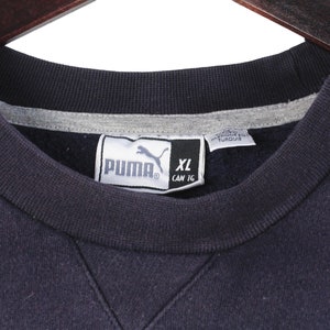vintage PUMA sweatshirt authentic navy blue crewneck Size L men's athletic sport outfit retro wear 90's style pullover streetwear image 4