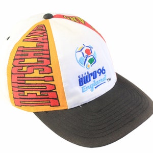 vintage Deutschland Team EURO 1996 England Cap großes Logo Deutsche Fußball National Mannschaft Kappe retro 90er Sommer Kappe Bundesteam offiziell fc