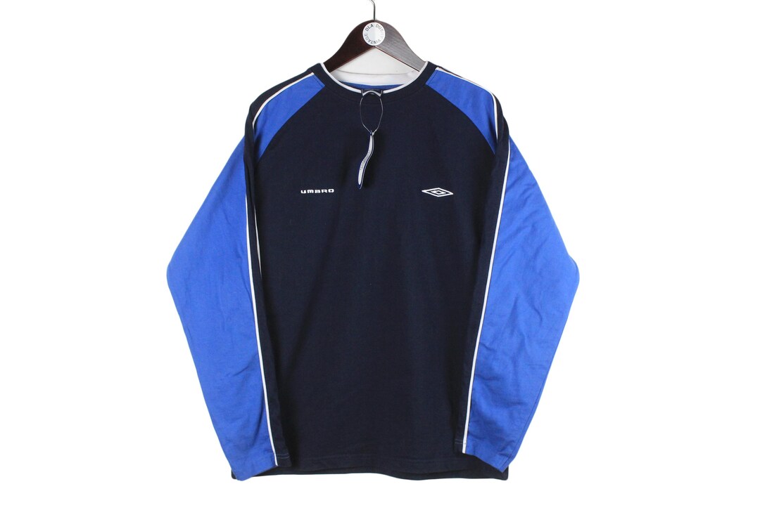 00'S UMBRO logo sweatshirt, men's size L cotton black type Vintage Second Hand