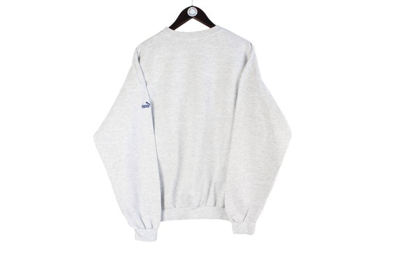 vintage PUMA sweatshirt big logo gray Size L athl… - image 2