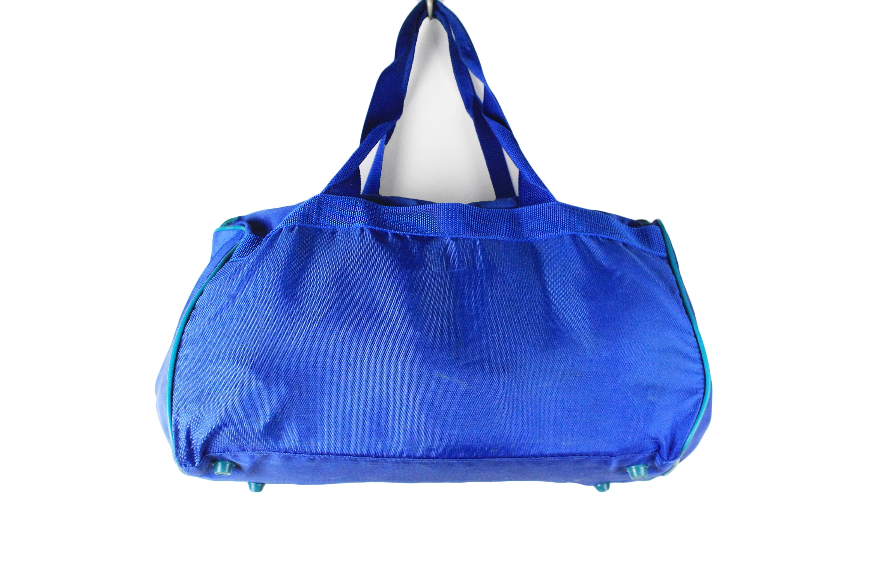 Vintage ADIDAS Duffel Travel Bag Bright Blue Sport Rare
